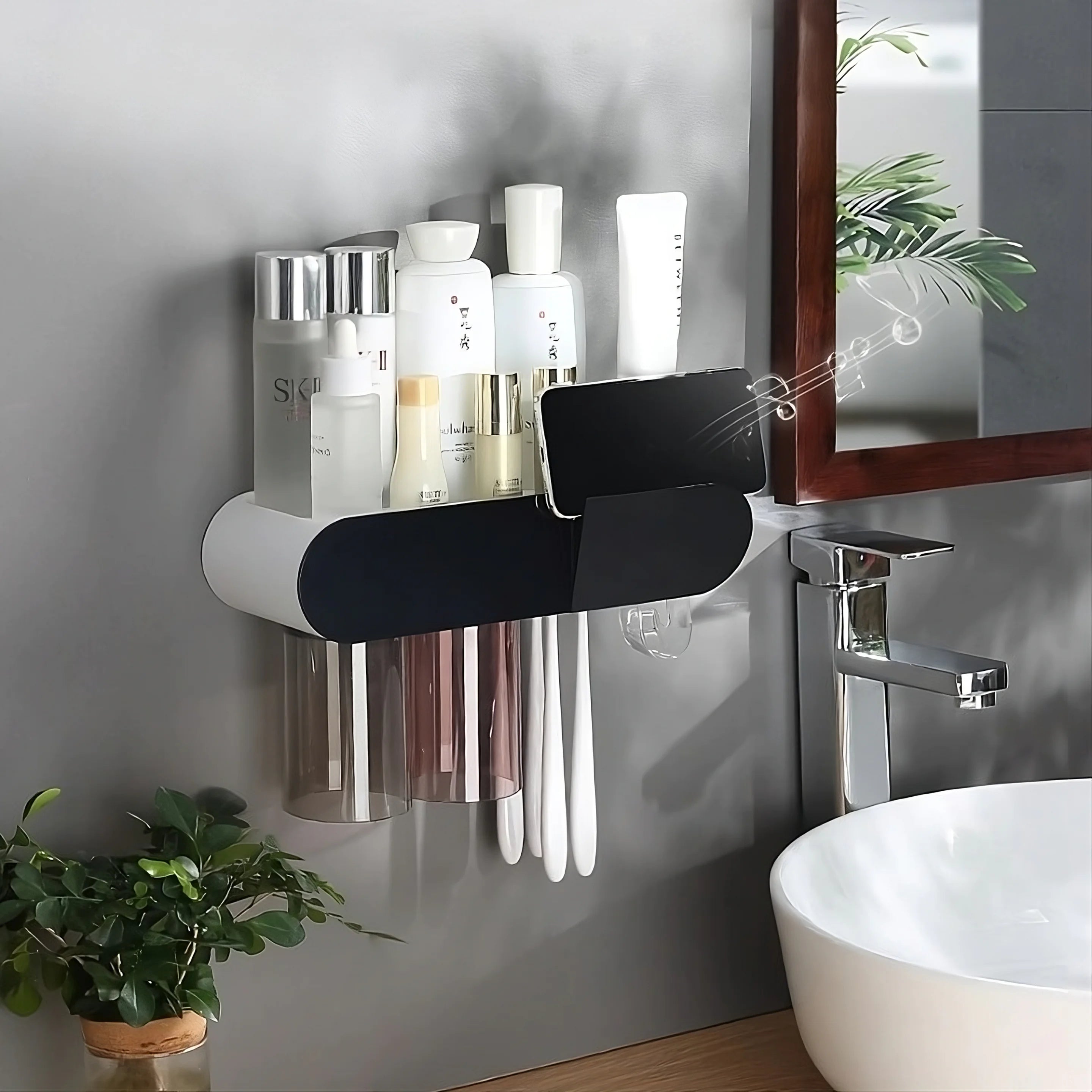 Convenient Toothbrush and Cosmetics Organizer