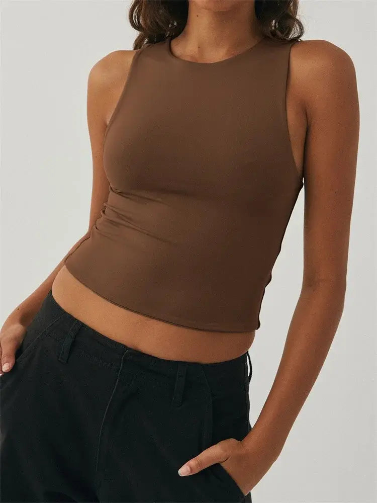 Seamless High Neck Tank Top