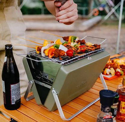 Portable Camping BBQ Folding Cooking Charcoal Coal Stainless Steel Grill