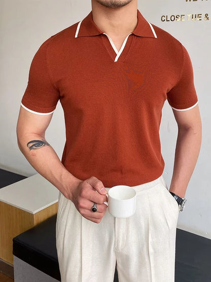 Summer Men Fashion Polo Shirts Short Sleeve