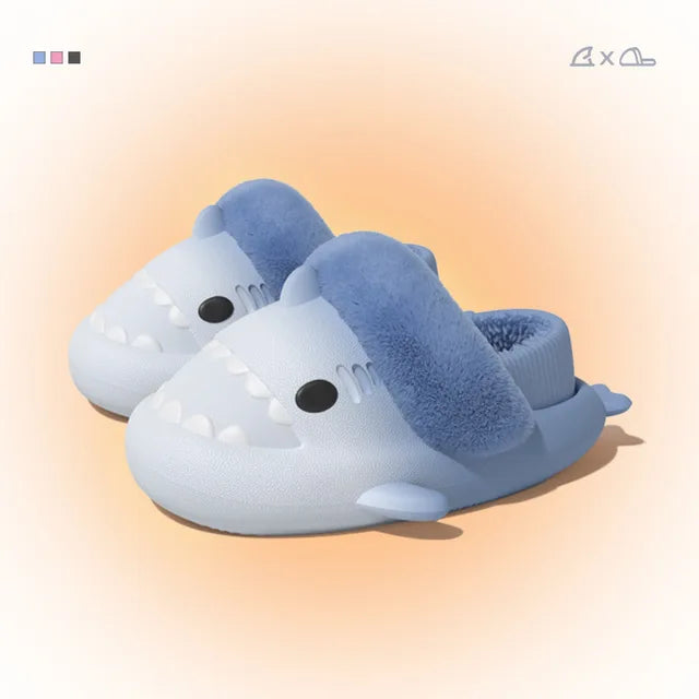 Winter Plush Shark Slippers Men