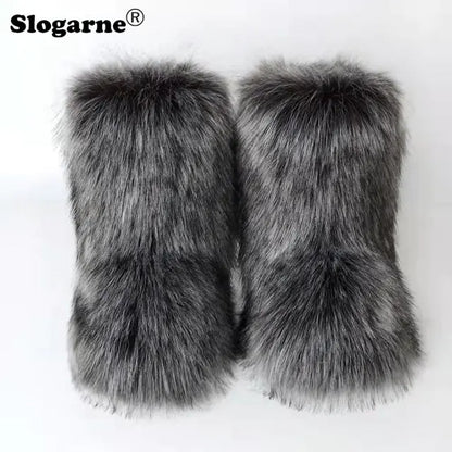 Fluffy Fox Fur Boots