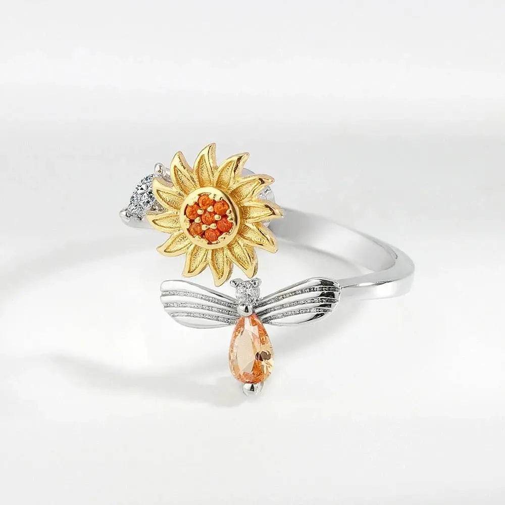 Sunflower Bee Fidget Ring Gifts