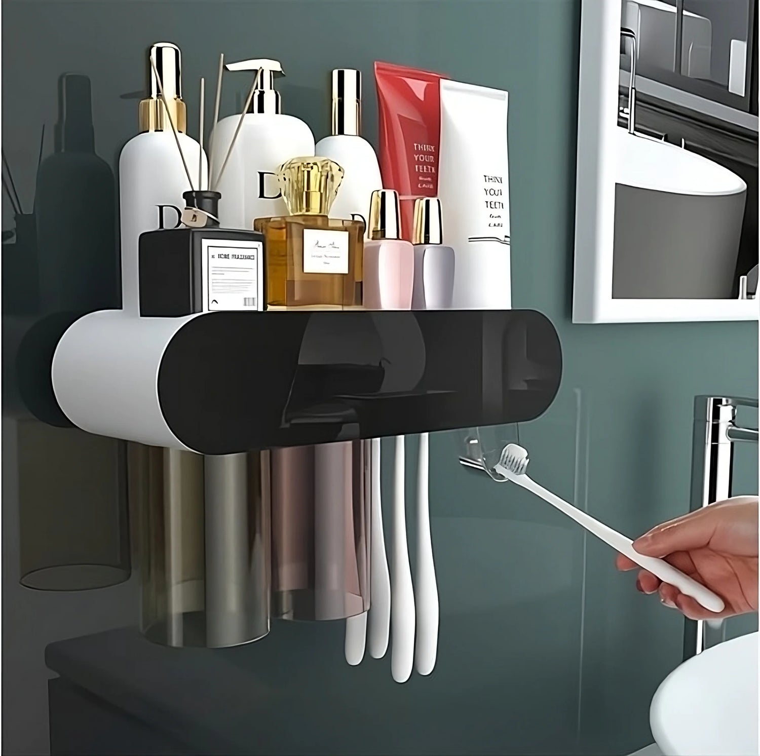 Convenient Toothbrush and Cosmetics Organizer