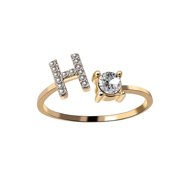 Initial Letter Rings for Women: Adjustable A-Z Fashion Jewelry Gift