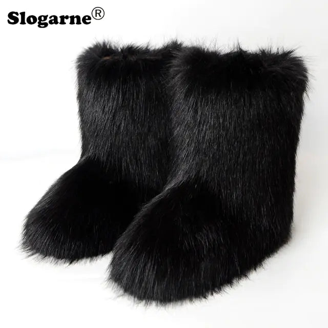 Fluffy Fox Fur Boots