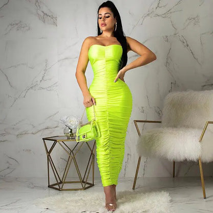 Neon Green Tube Dress Women