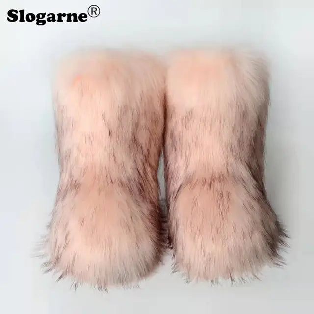 Fluffy Fox Fur Boots