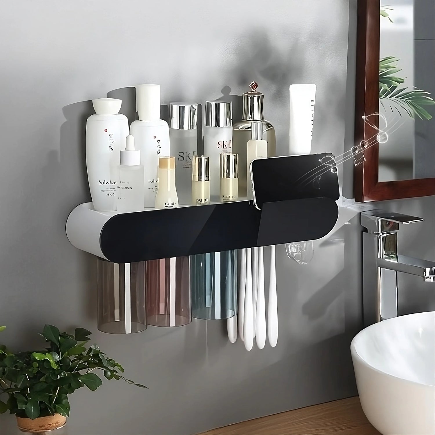 Convenient Toothbrush and Cosmetics Organizer