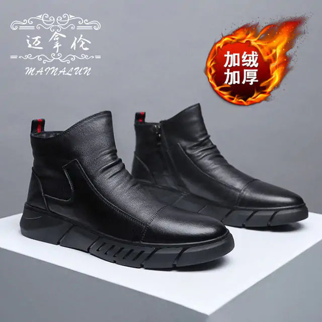 Thick-soled Men Work Boots Shoes