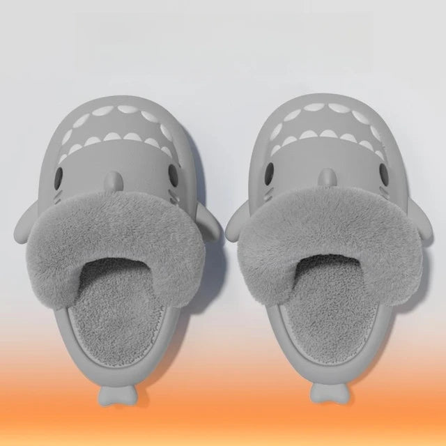 Winter Plush Shark Slippers Men