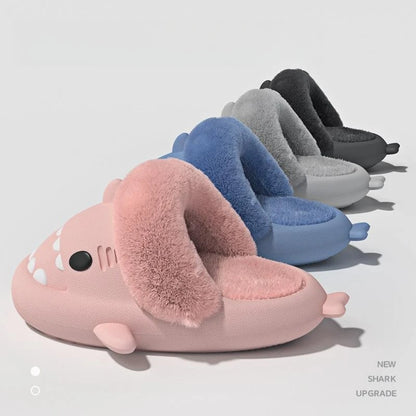 Winter Plush Shark Slippers Men