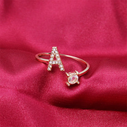 Initial Letter Rings for Women: Adjustable A-Z Fashion Jewelry Gift