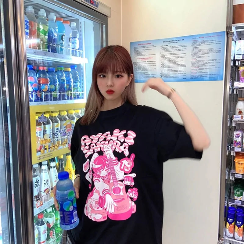 Short Sleeve Oversized Anime T-shirts