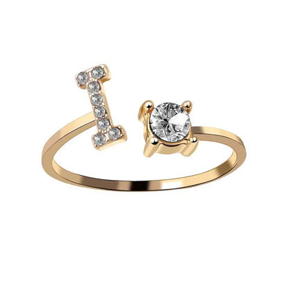 Initial Letter Rings for Women: Adjustable A-Z Fashion Jewelry Gift