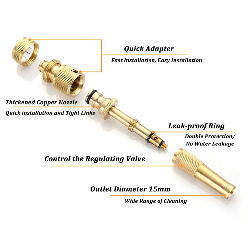 High Pressure Sprinkler Adjustable Gardening Irrigation Brass Nozzle