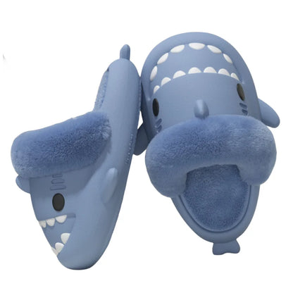 Winter Plush Shark Slippers Men