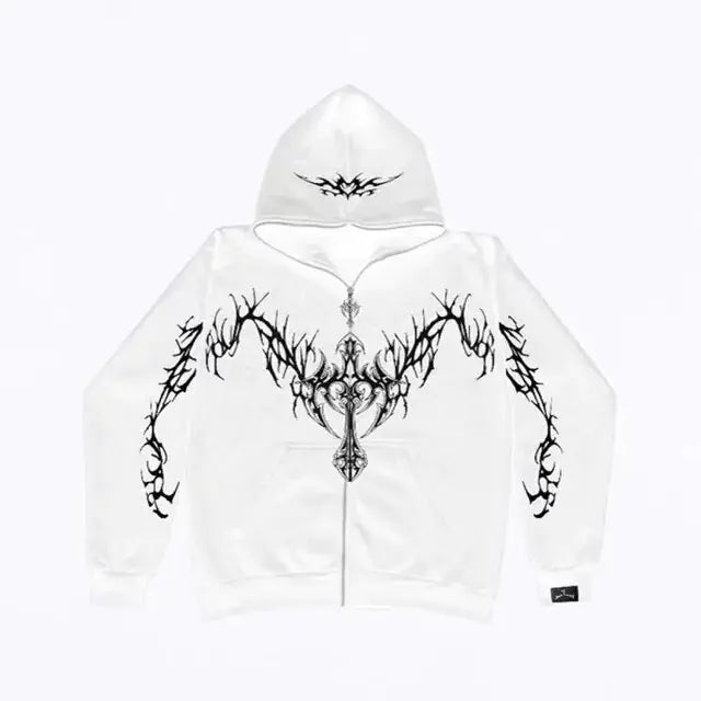 Gothic Clothing Trend Zipper Hoodies