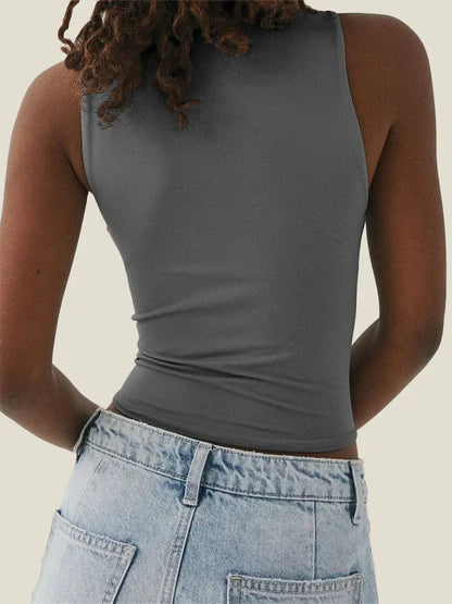 Seamless High Neck Tank Top