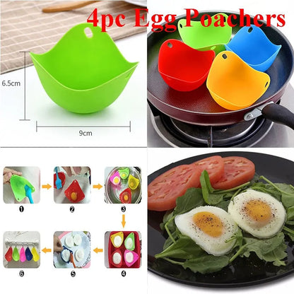 Stainless Steel 5-Style Egg Shaper: Pancake, Omelette, and Mold Rings for Frying and Cooking