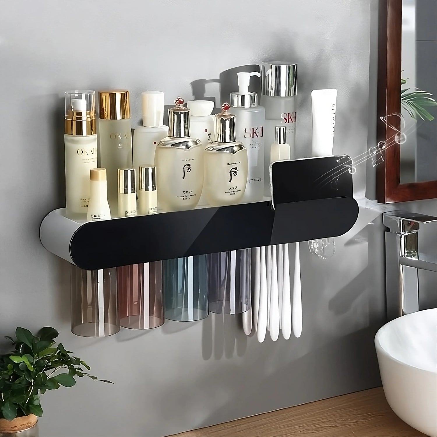 Convenient Toothbrush and Cosmetics Organizer