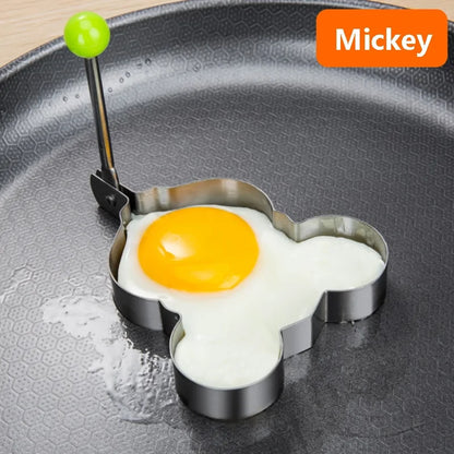 Stainless Steel 5-Style Egg Shaper: Pancake, Omelette, and Mold Rings for Frying and Cooking